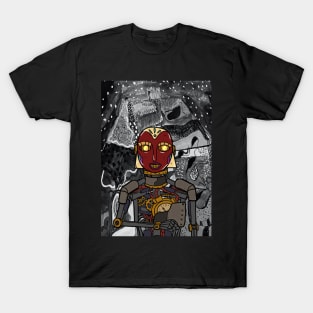 Enigmatic Maya Digital Collectible - Character with RobotMask, AfricanEye Color, and GlassSkin on TeePublic T-Shirt